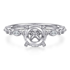 Gabriel & Co. Lanna 1/3ctw Diamond Round 14k White Gold Engagement Ring Setting 1