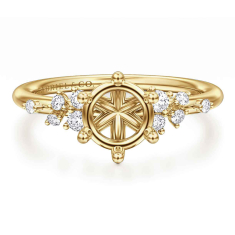 Gabriel & Co. Reena 1/6ctw Diamond Round 14k Yellow Gold Engagement Ring Setting 1