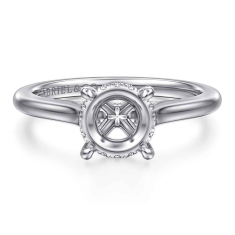 Gabriel & Co. Ericka 1/10ctw Diamond Round 14k White Gold Engagement Ring Setting 1