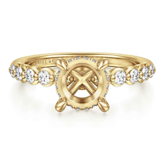 Gabriel & Co. Kim 3/8ctw Diamond Round 14k Yellow Gold Engagement Ring Setting 1