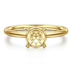 Gabriel & Co. Tiana Round Solitaire 14k Yellow Gold Engagement Ring Setting 1