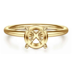 Gabriel & Co. Tiana Round Solitaire 14k Yellow Gold Engagement Ring Setting 1