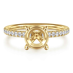 Gabriel & Co. Twain 1/5ctw Diamond Round 14k Yellow Gold Engagement Ring Setting 1