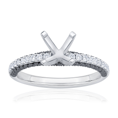 1/2ctw Diamond and Black Diamond 14k White Gold Engagement Ring Setting 1