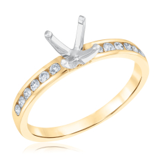 1/4ctw Diamond Channel-Set 14k Yellow Gold Engagement Ring Setting 1