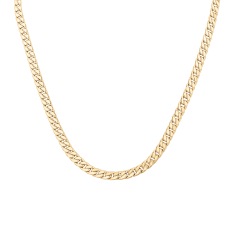 14k Yellow Gold 4.2mm Fancy Curb Link Chain Necklace 1