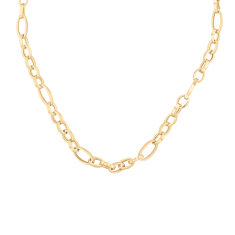 14k Yellow Gold 7.25mm Fancy Oval Link Chain Necklace 1