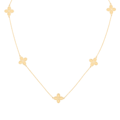 14k Yellow Gold Flower Station Necklace 1