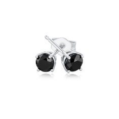 1/2ctw Round Treated Black Diamond Solitaire 10k White Gold Stud Earrings 1