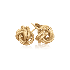 10k Yellow Gold Love Knot Stud Earrings 1