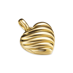 David Yurman Sculpted Cable Heart Locket in 18k Yellow Gold, 23mm 1