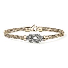 John Hardy Love Knot 1/3ctw Diamond 14k Yellow Gold Bracelet  1
