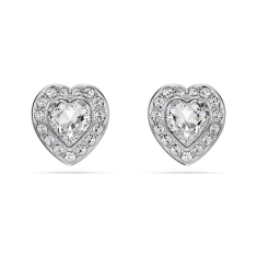 Swarovski Crystal X Ariana Grande Heart-Shaped Crystal Rhodium-Plated Stud Earrings 1