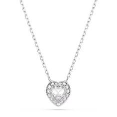 Swarovski Crystal X Ariana Grande Heart-Shaped Crystal Rhodium-Plated Pendant Necklace 1