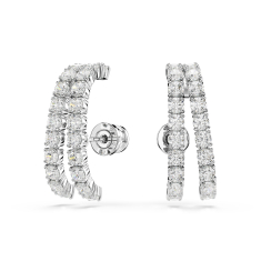 Swarovski Crystal Matrix Cubic Zirconia Rhodium-Plated Ear Cuffs 1