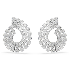 Swarovski Crystal Matrix Cubic Zirconia Spiral Rhodium-Plated Earrings 1