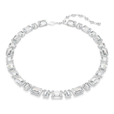 Swarovski Crystal Millenia Octagon-Cut Crystal Rhodium-Plated Tennis Necklace 1