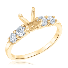 5/8ctw Five-Diamond 14k Yellow Gold Engagement Ring Setting 1
