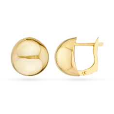 10k Yellow Gold Omega Button Stud Earrings 1