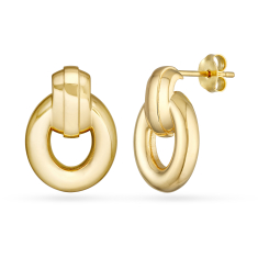 10k Yellow Gold Door Knocker Earrings 1