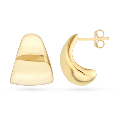 10k Yellow Gold Triangle Half-Hoop Earrings 1