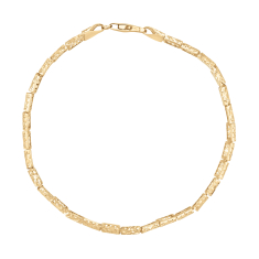 10k Yellow Gold 6.2mm Diamond-Cut Fancy Link Chain Bracelet 1