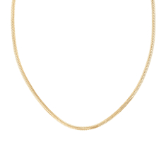 10k Yellow Gold 3.3mm Diamond-Cut Oval Snake Chain Necklace 1