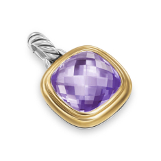 David Yurman Albion Pendant in Sterling Silver with 18K Yellow Gold and Amethyst, 11mm 1