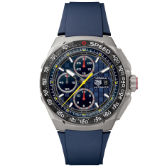 TAG Heuer FORMULA 1 Chronograph X Oracle Red Bull Racing Blue Dial Blue Rubber Strap Watch 44mm - CBZ2080.FT8091 1