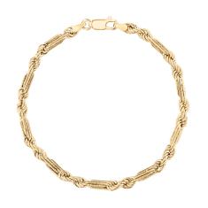 Men's 10k Yellow Gold 4.2mm Rope Chain Bracelet 1