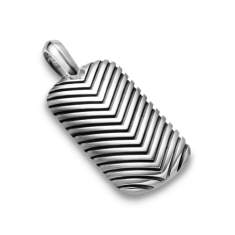 Men's David Yurman Chevron Tag in Sterling Silver, 34mm 1