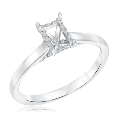 1/10ctw Diamond Gallery 14k White Gold Engagment Ring Setting 1