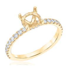 1/2ctw Diamond 14k Yellow Gold Engagement Ring Setting 1