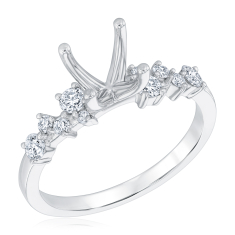 3/8ctw Diamond 14k White Gold Engagement Ring Setting 1