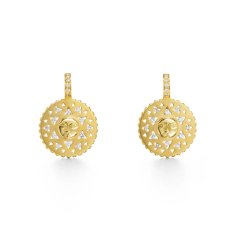 Temple St. Clair 18k Yellow Gold Diamond Orbit Sun Earrings 1