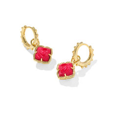 Kendra Scott Mallory Rose Huggie Earrings in Red Mother-of-Pearl 1
