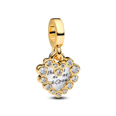 Pandora Sparkling Heart Double Gold-Plated Dangle Charm 1