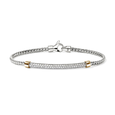 John Hardy Essential 5/8ctw Diamond Pave Two-Tone Sterling Silver Bracelet 1