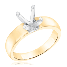 14k Yellow Gold Wide Band Engagement Ring Setting 1