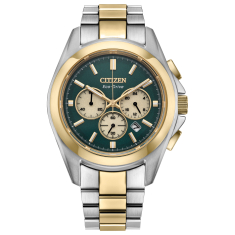 Citizen Eco-Drive Sport Luxury Green Dial Two-Tone Stainless Steel Bracelet Watch 40mm - CA4684-54X 1