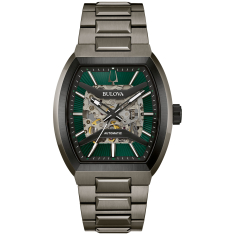 Bulova Maquina Automatic Green Dial Gray Stainless Steel Bracelet Watch 40mm - 98A321 1