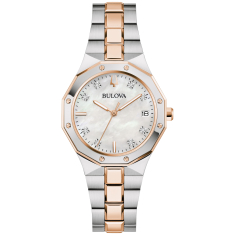 Bulova Prestige Classic Mother-of-Pearl Dial Two-Tone Rose Gold Stainless Steel Bracelet 32mm - 98P235 1