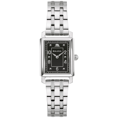 Bulova The Very Thought of You Frank Sinatra Black Dial Stainless Steel Bracelet Watch 21mm - 96L341 1