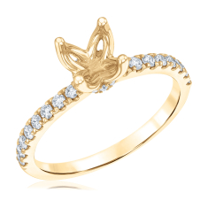 1/3ctw Diamond Hidden Halo 14k Yellow Gold Engagement Ring Setting 1