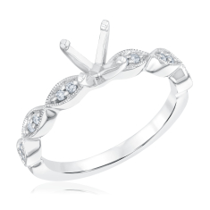 1/8ctw Round Diamond 14k White Gold Engagement Ring Setting 1