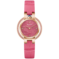 Bulova Rubaiyat Spring Special Edition Pink Dial Pink Leather Strap 30mm - 97R103 1