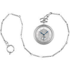 Bulova Archive Series Limited-Edition Silver-Tone Dial Stainless Steel Chain Pocket Watch 45mm - 96A325  2
