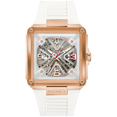 Bulova Marc Anthony Series X Special Edition Silver-Tone Dial White Rubber Strap Watch 39mm - 97A194  1