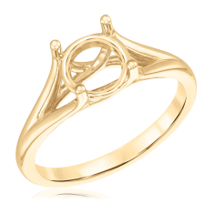 14k Yellow Gold Solitaire Engagement Ring Setting 1