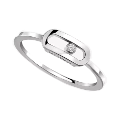 Messika Move Uno Diamond Accent 18k White Gold Ring - Size 6.25 1